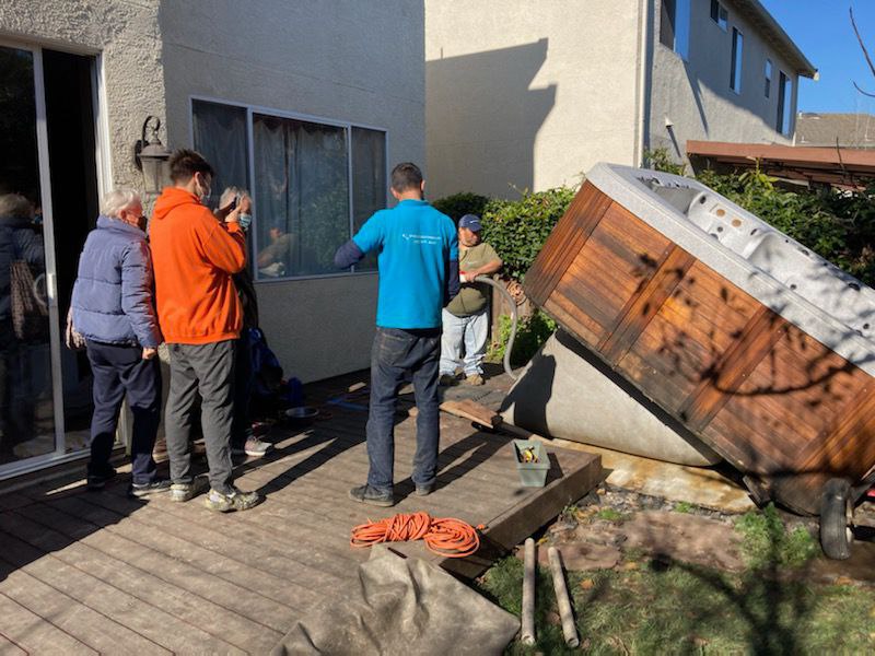 Professional hot tub movers in the Bay Area